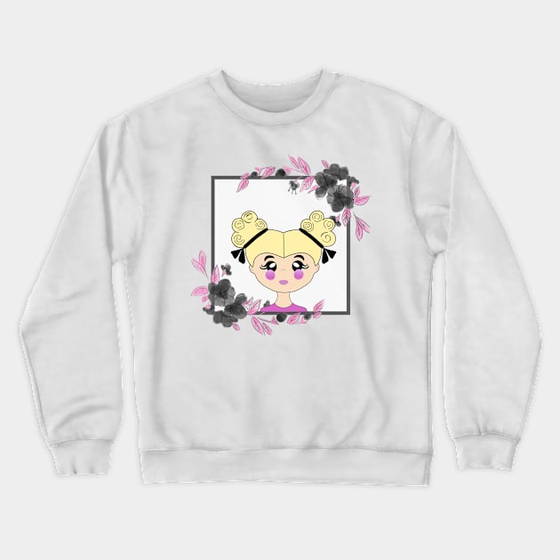 GIRL Power Pretty Woman Pink Floral Crewneck Sweatshirt by SartorisArt1